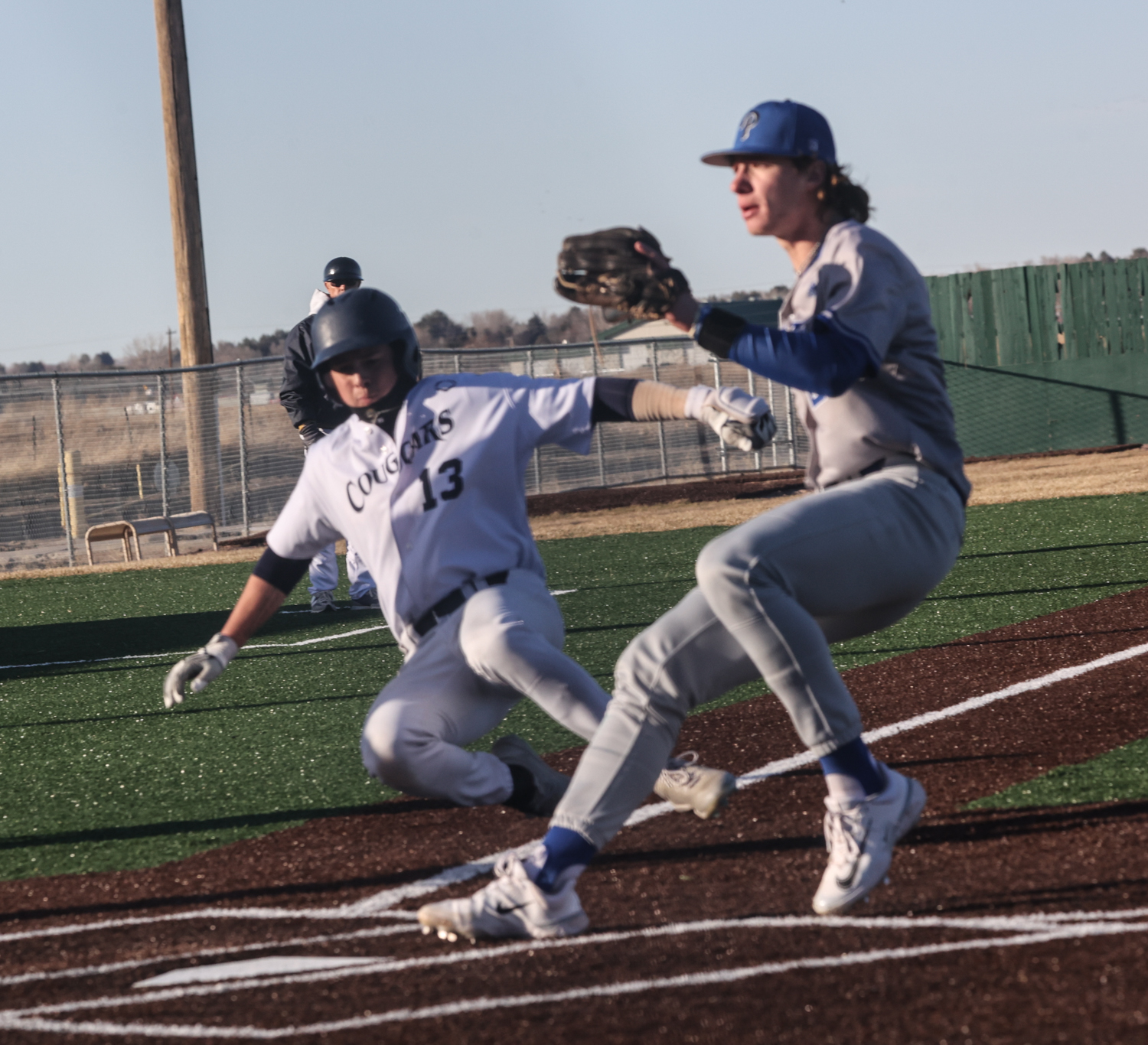 Action in a game in February at Cleveland Field against Miles.