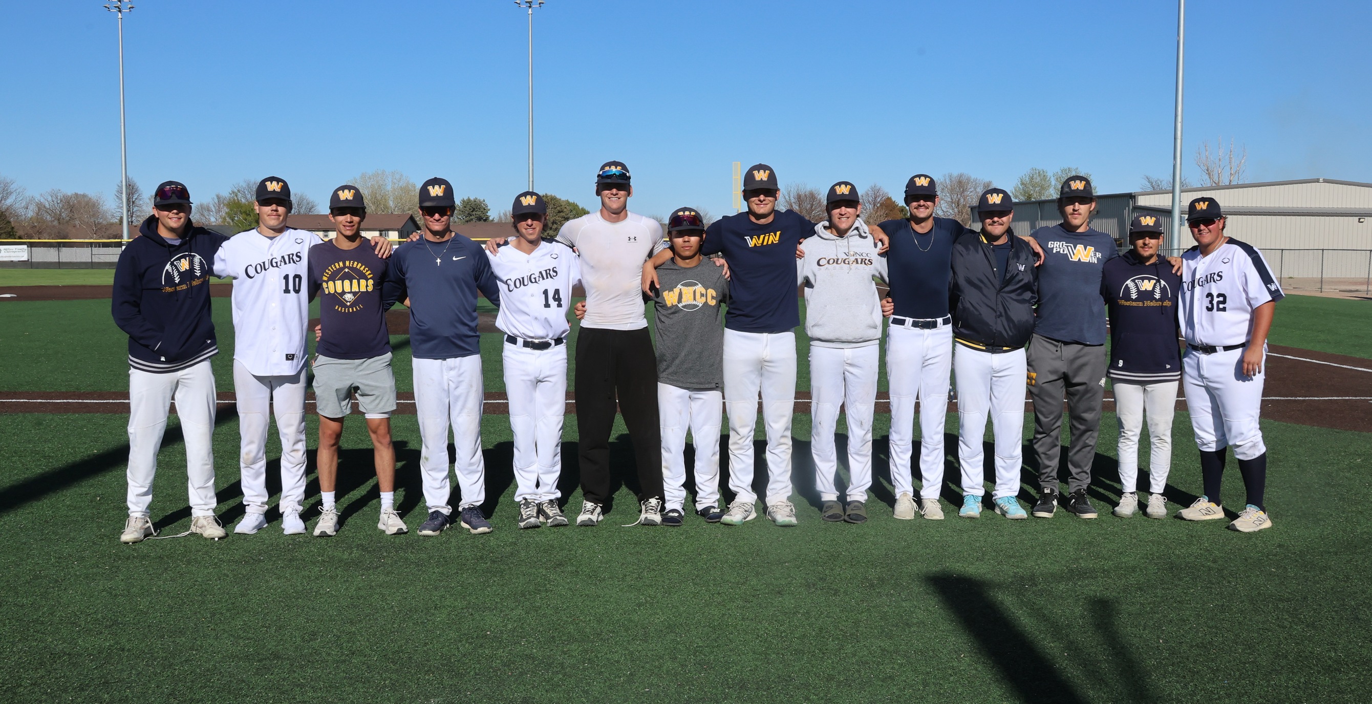 The sophomores after their final game at Cleveland Field on Friday against NJC.