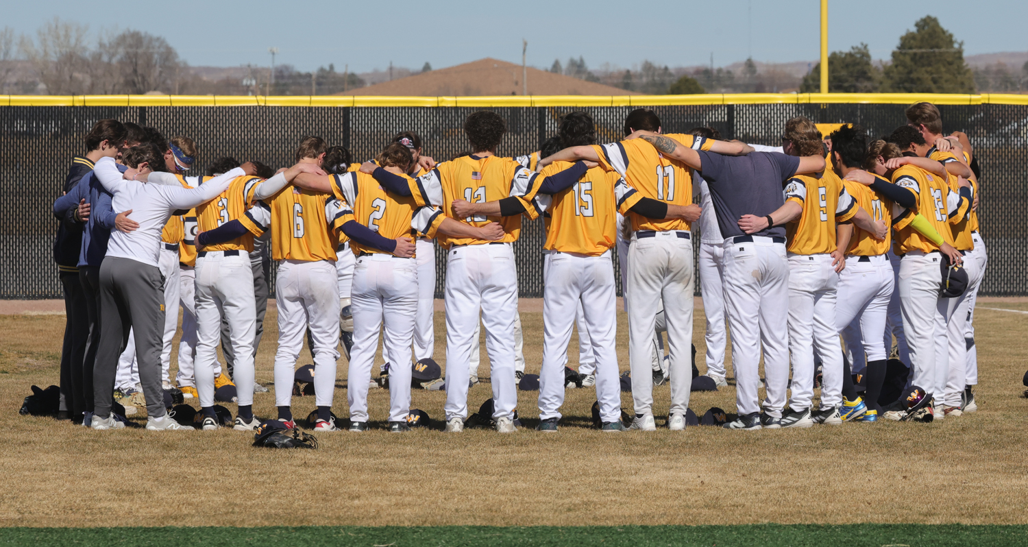WNCC in a pre-game huddle before the McCook game on March 4.