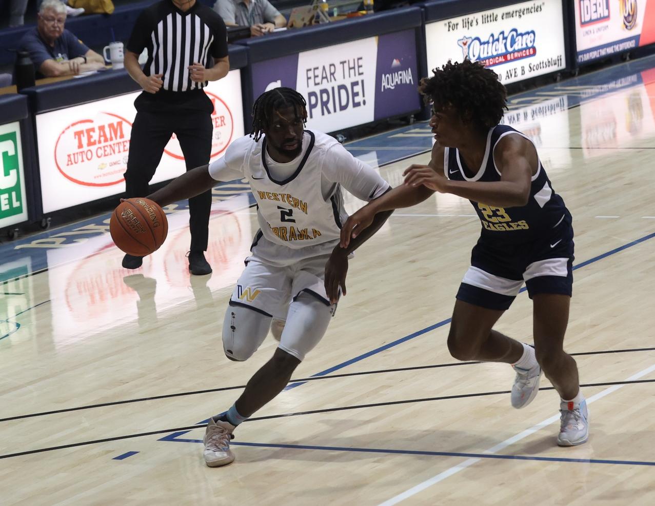 Rodney Sawyer drives to the bucket.