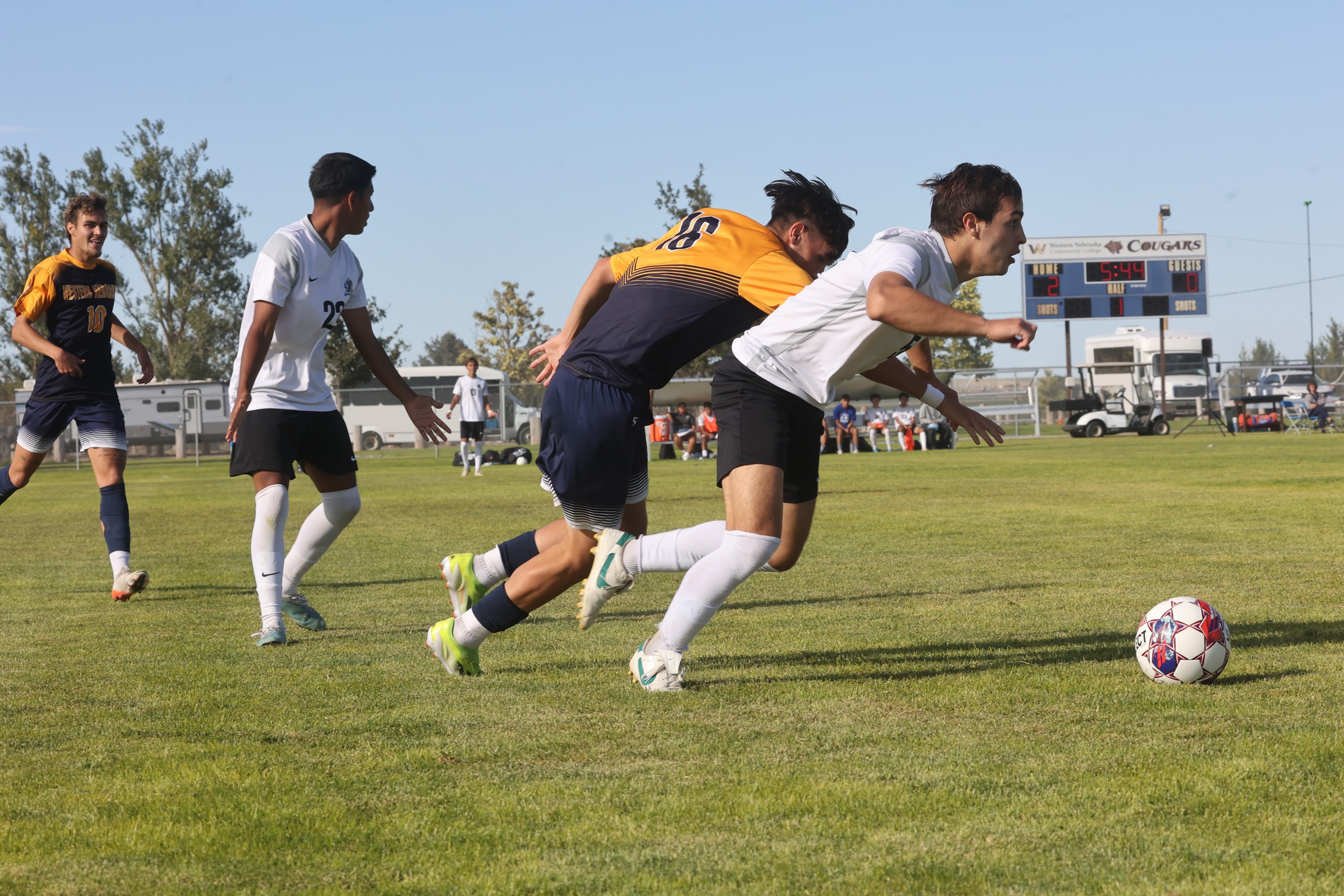 WNCC and Lamar players battle on Saturday.