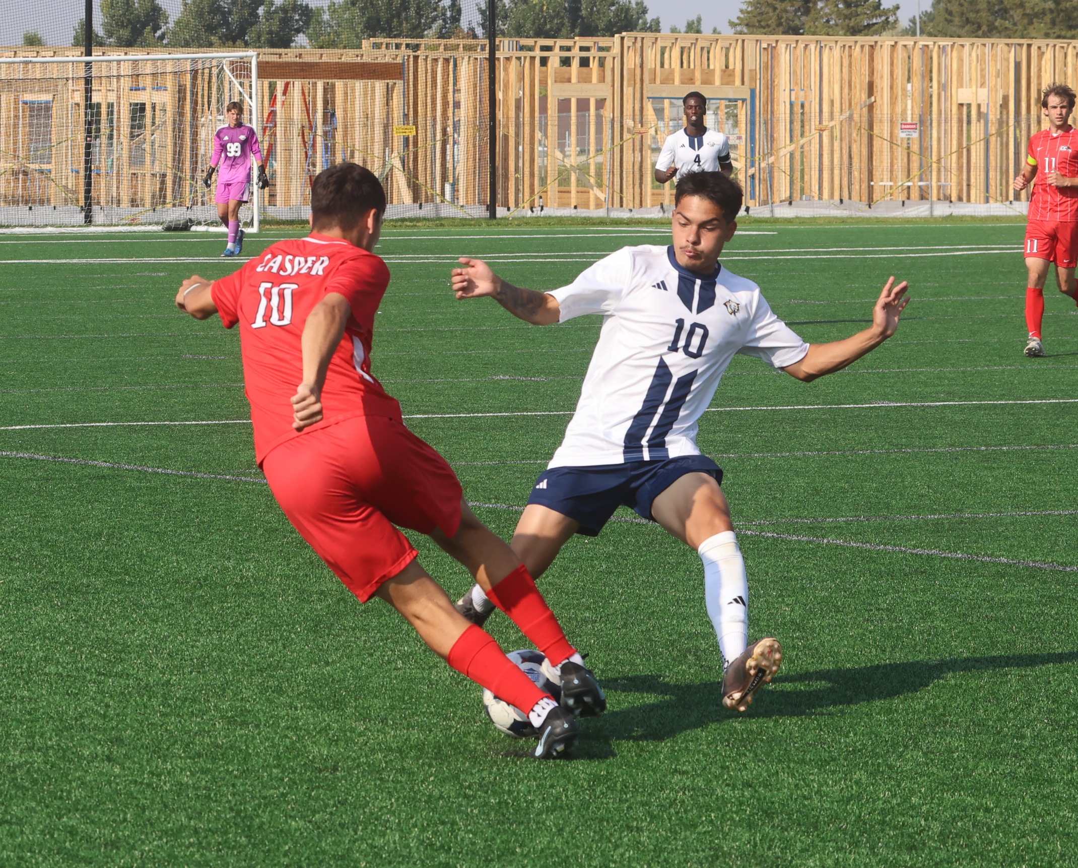 Anthony Lemus goes for the ball agianst Casper on Saturday in Casper, Wyoming.
