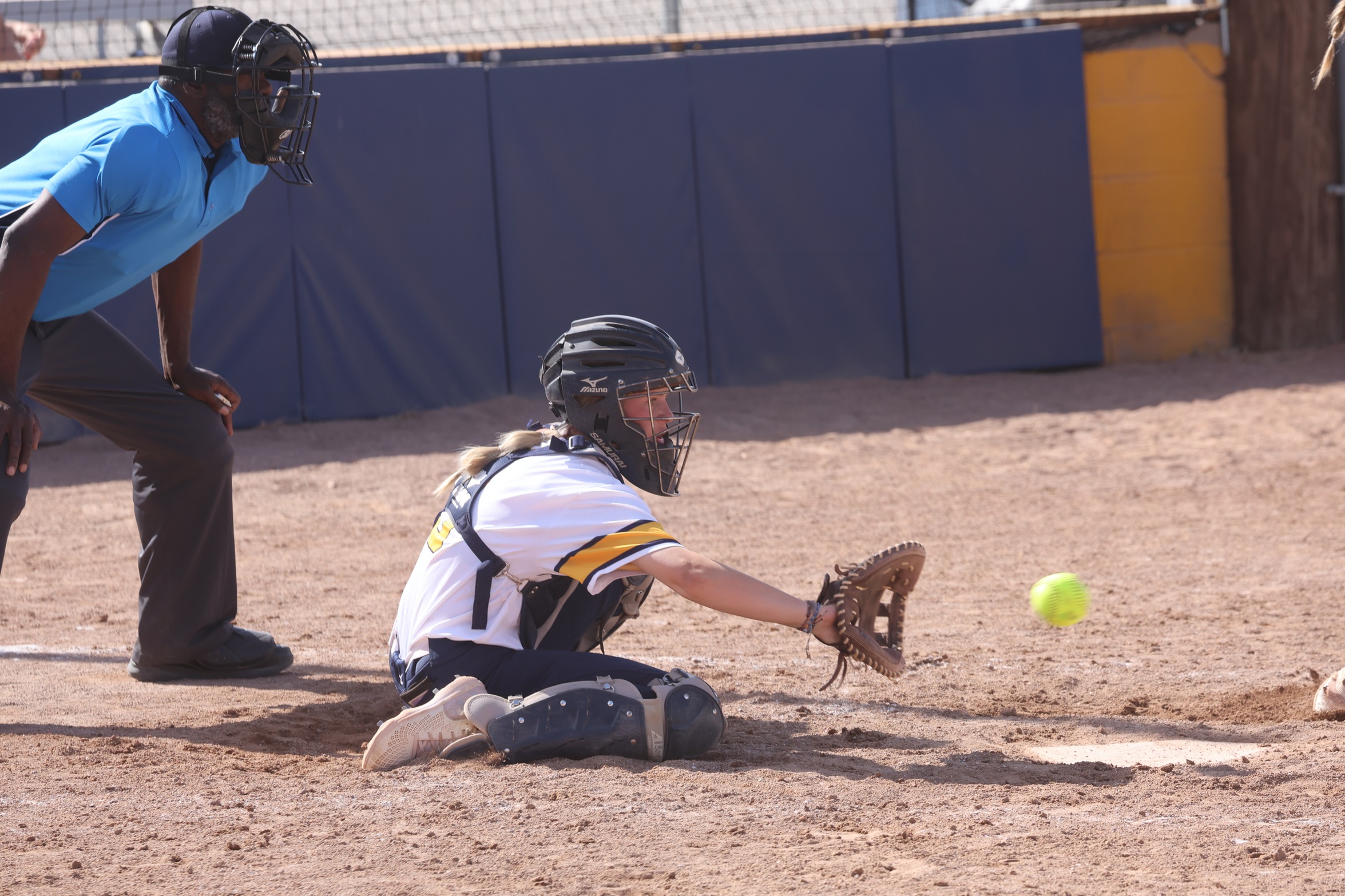Randi Mitchell catches the ball in game two against NJC.