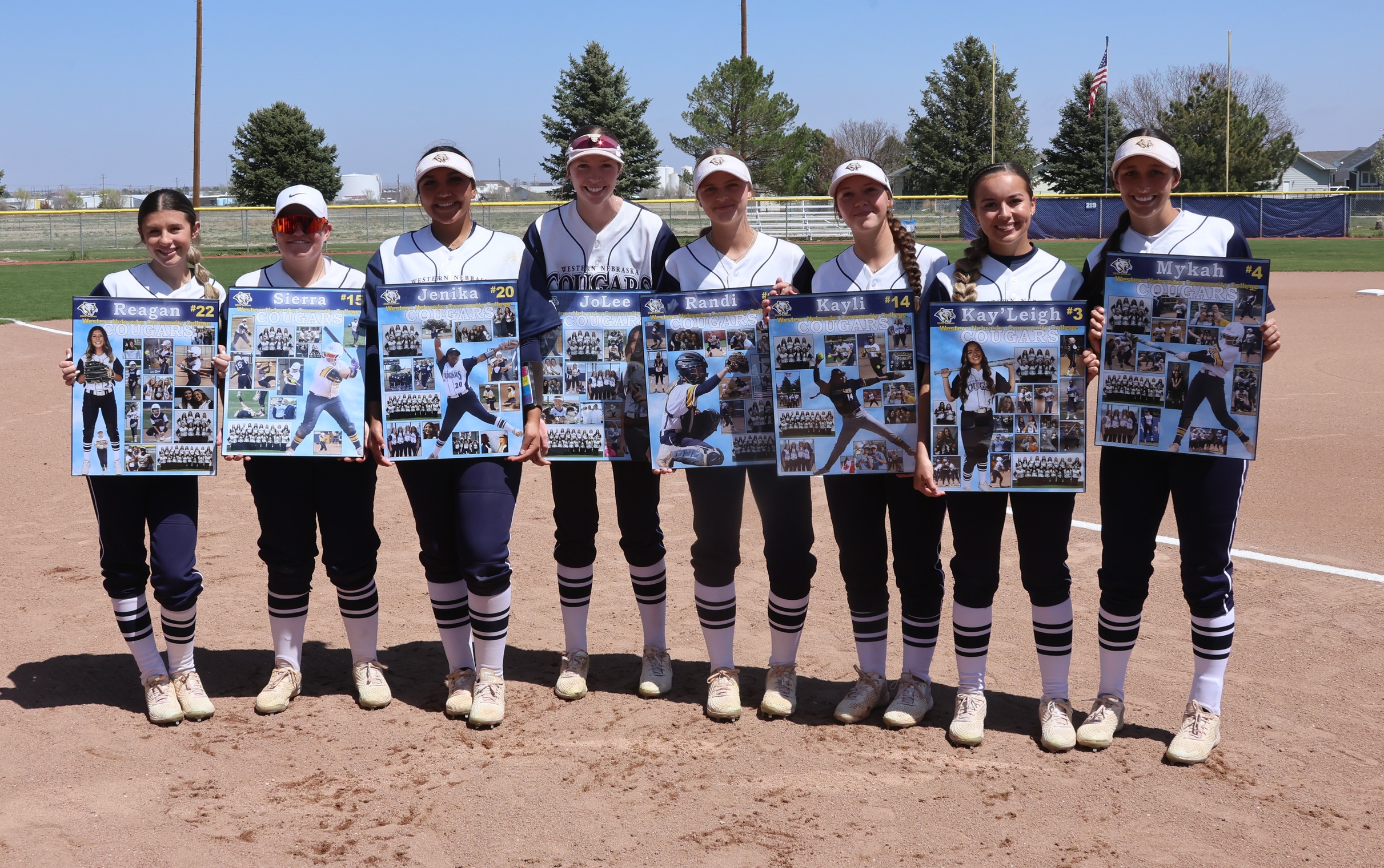 The eight sophomores after they were recognized on Sunday.