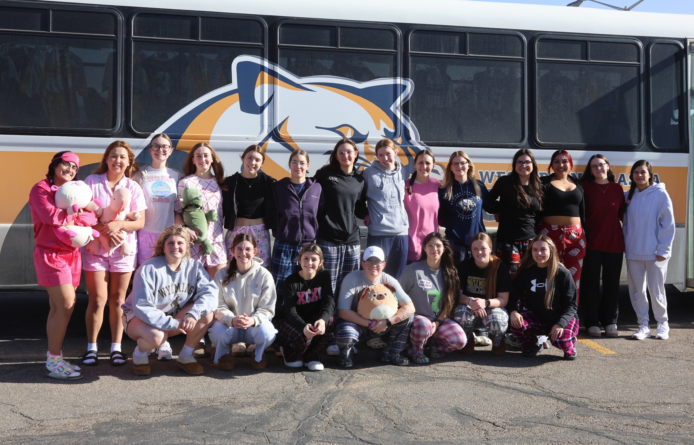 The team as they get ready to leave for Texas on Wednesday afternoon.