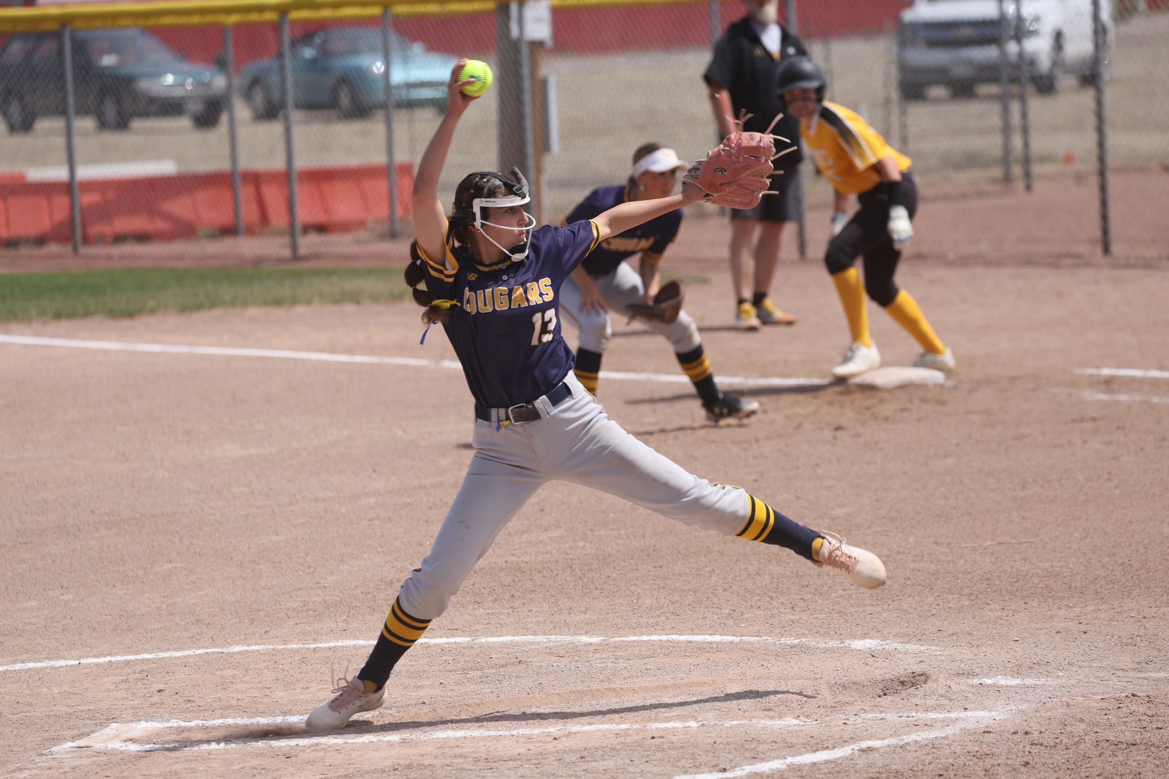 WNCC pitcher Mia Migliaccio delivers a pitch against North Platte on Sunday.