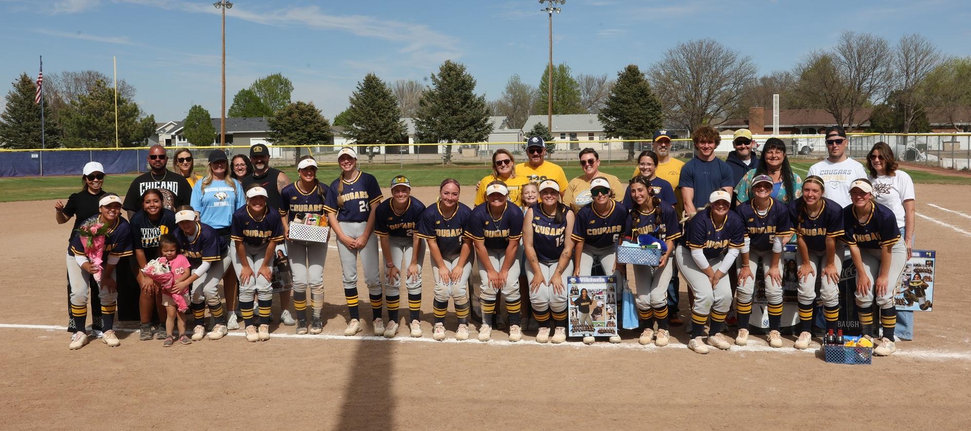 Sophomore players along with their parents and the freshman players.