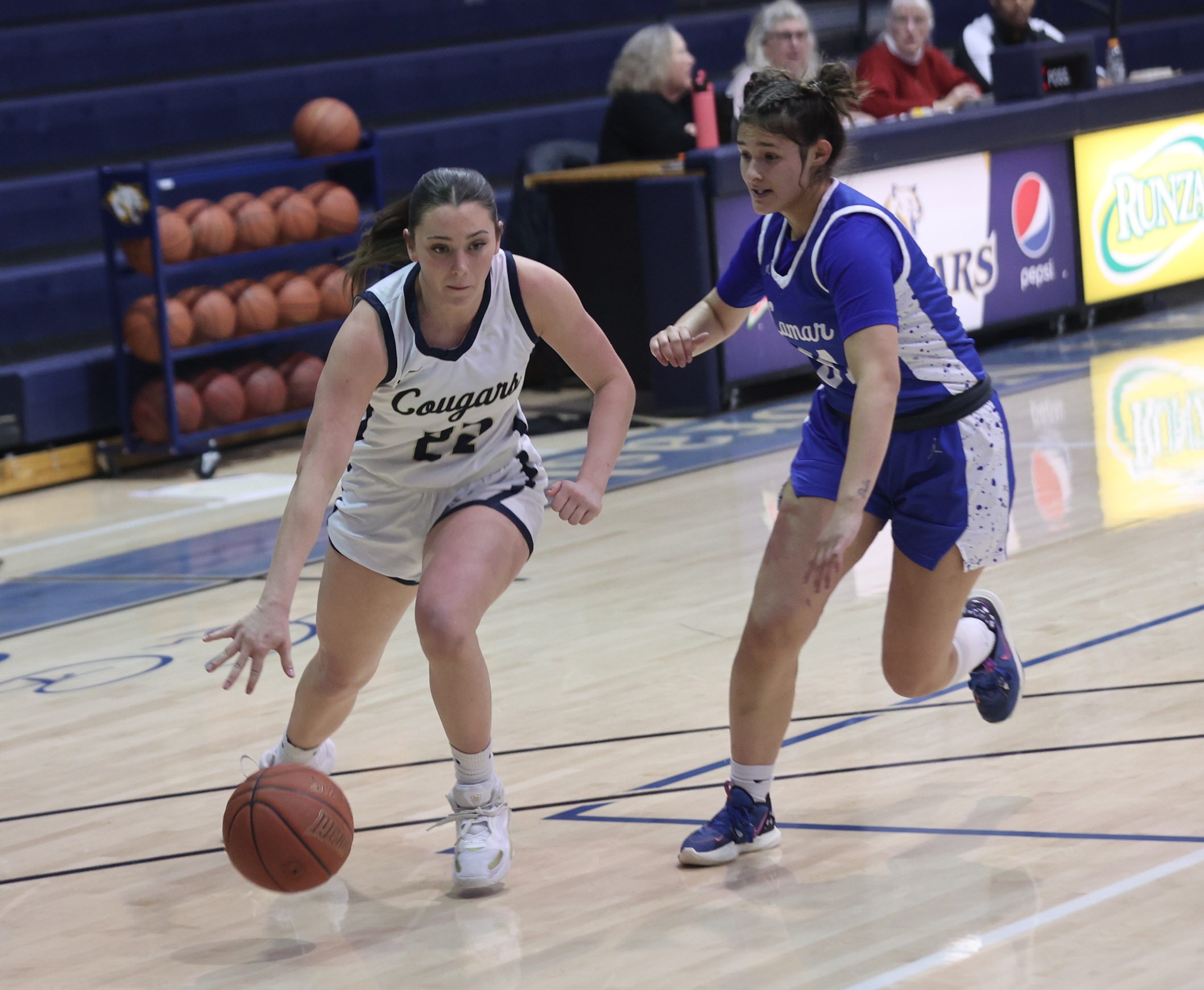 Jamie Caron drives to the bucket against Lamar. WNCC will host Trinidad State on Friday in the Region IX tourney first round.