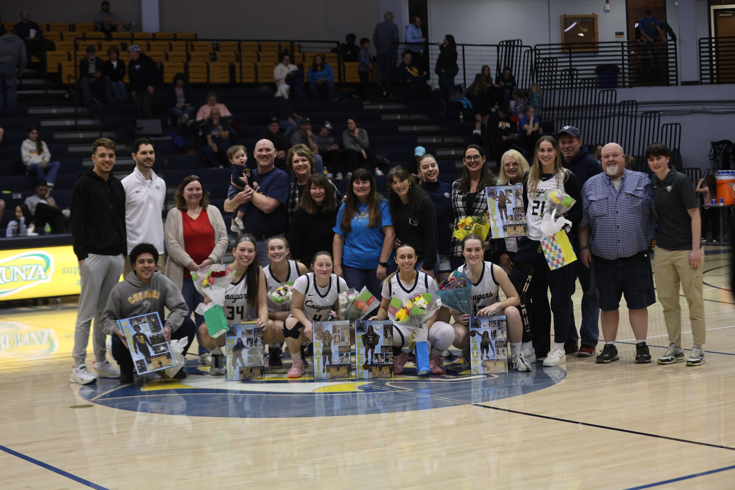The sophomores that were recognized along with their families or host families or special people they have got to know in their time at WNCC.