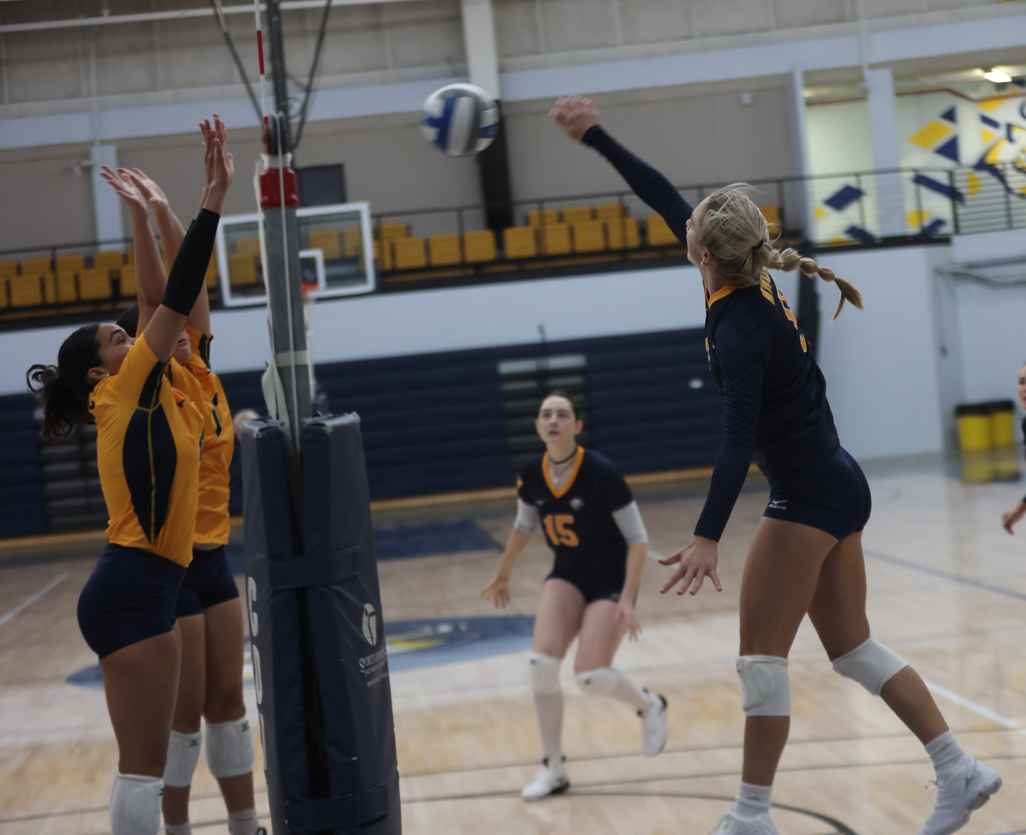 Going for a kill in a scrimmage.