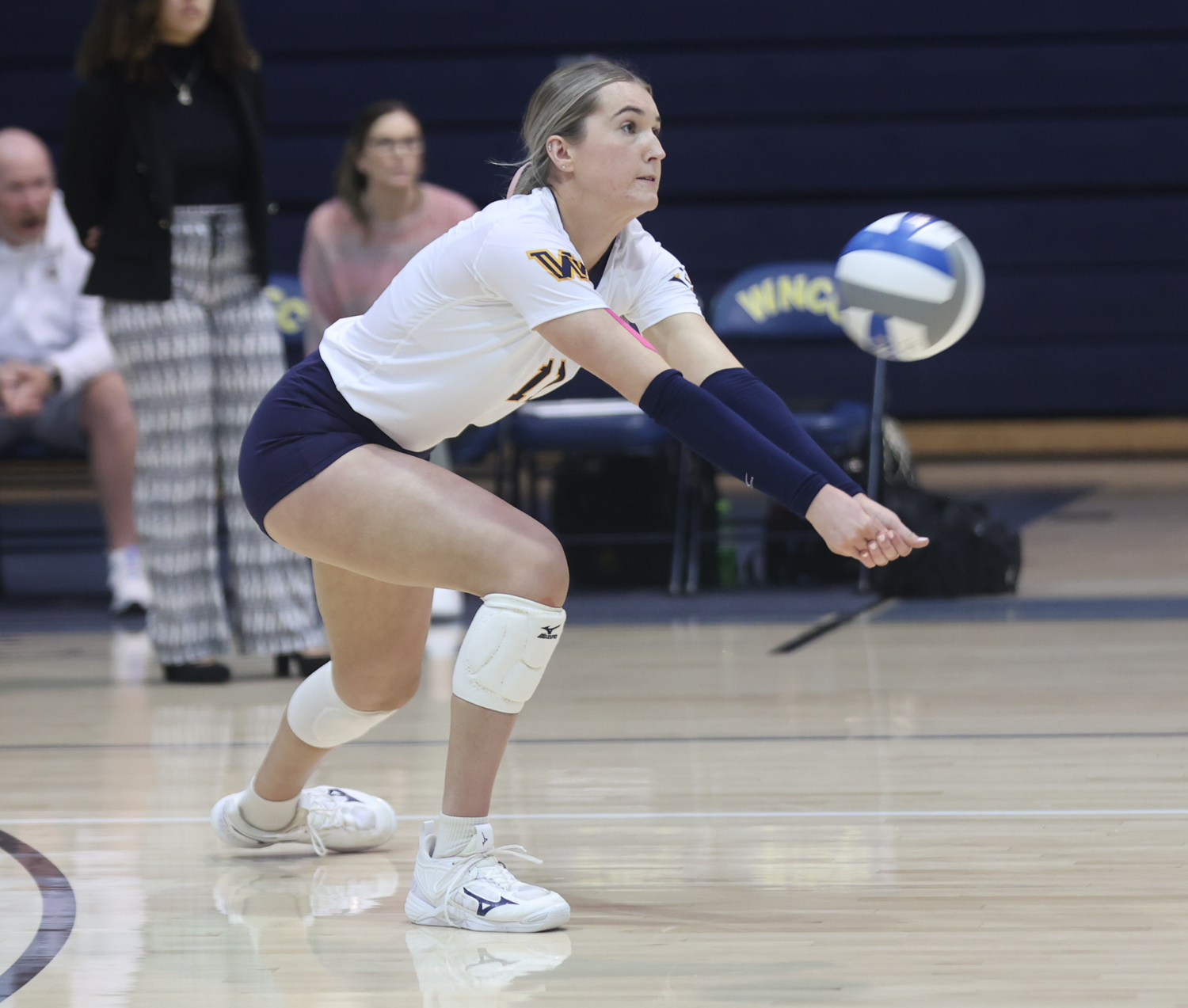 Charli Blackman passes the ball against Trinidad.